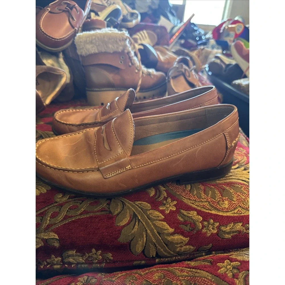 Nunn Bush Men's Drexel Moc-Toe Penny Loafers 84744 Cognac Leather Size 11